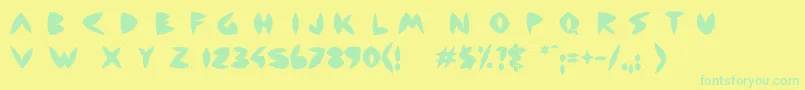 Backside Air Font – Green Fonts on Yellow Background