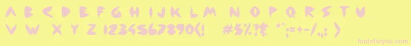 Backside Air Font – Pink Fonts on Yellow Background