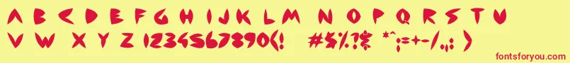 Backside Air Font – Red Fonts on Yellow Background