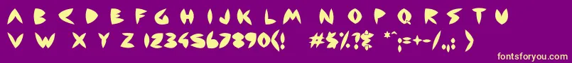 Backside Air Font – Yellow Fonts on Purple Background