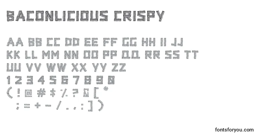 Schriftart Baconlicious Crispy – Alphabet, Zahlen, spezielle Symbole