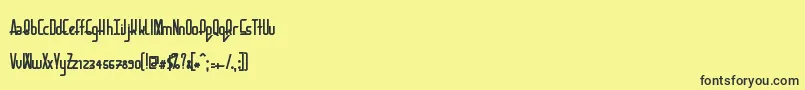 Fonte BaconRequest Bold – fontes pretas em um fundo amarelo