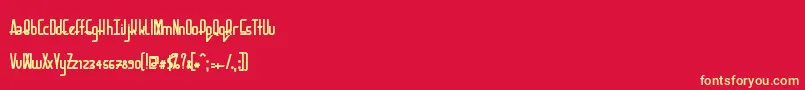 BaconRequest Bold Font – Yellow Fonts on Red Background