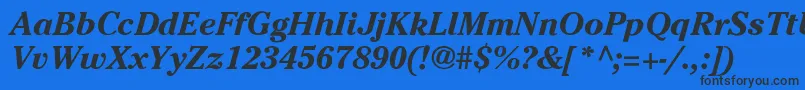 CheltenhamBoI Font – Black Fonts on Blue Background