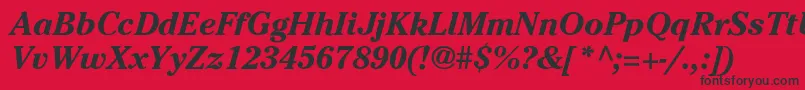 CheltenhamBoI Font – Black Fonts on Red Background