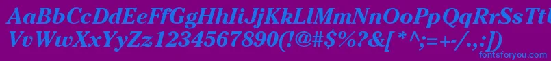 CheltenhamBoI-fontti – siniset fontit violetilla taustalla