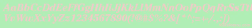 CheltenhamBoI Font – Pink Fonts on Green Background