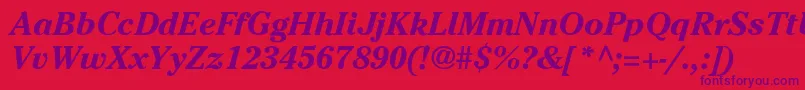 CheltenhamBoI Font – Purple Fonts on Red Background