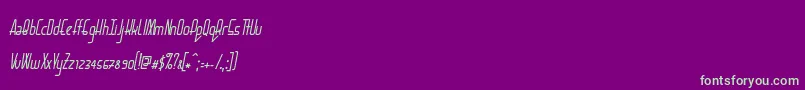 BaconRequest Italic Font – Green Fonts on Purple Background