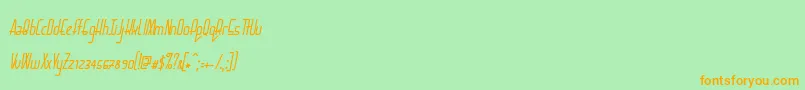 BaconRequest Italic Font – Orange Fonts on Green Background