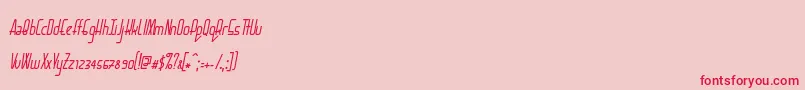 Police BaconRequest Italic – polices rouges sur fond rose