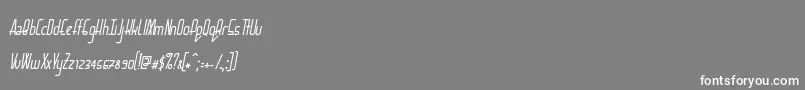 Police BaconRequest Italic – polices blanches sur fond gris