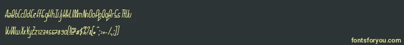 フォントBaconRequest Italic – 黒い背景に黄色の文字