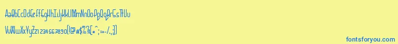 BaconRequest Regular-Schriftart – Blaue Schriften auf gelbem Hintergrund