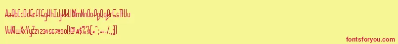 BaconRequest Regular Font – Red Fonts on Yellow Background