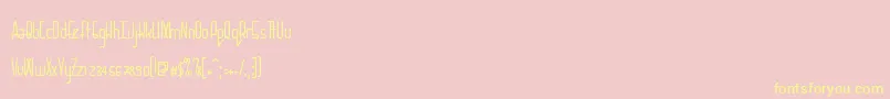 Fonte BaconRequest Regular – fontes amarelas em um fundo rosa