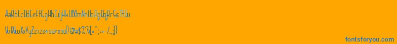 BaconRequest Thin-Schriftart – Blaue Schriften auf orangefarbenem Hintergrund