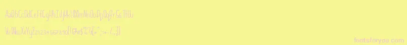 フォントBaconRequest Thin – ピンクのフォント、黄色の背景