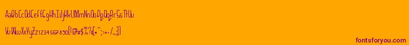 フォントBaconRequest Thin – オレンジの背景に紫のフォント