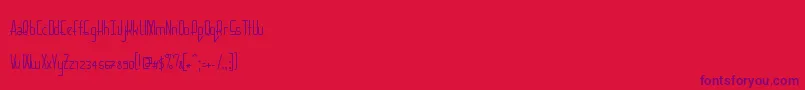 BaconRequest Thin-Schriftart – Violette Schriften auf rotem Hintergrund