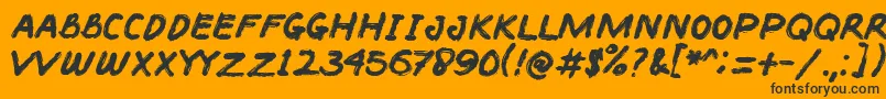 BACOTER-Schriftart – Schwarze Schriften auf orangefarbenem Hintergrund