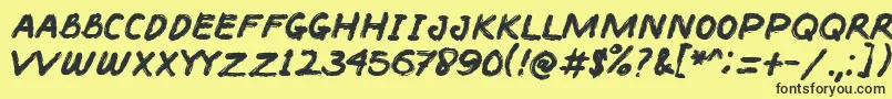 BACOTER Font – Black Fonts on Yellow Background