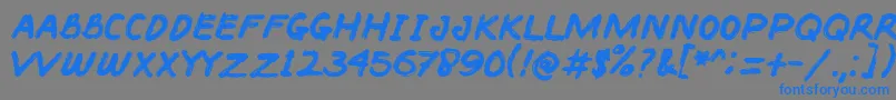 フォントBACOTER – 灰色の背景に青い文字