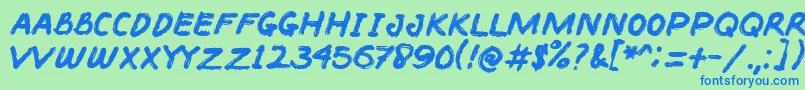 BACOTER Font – Blue Fonts on Green Background