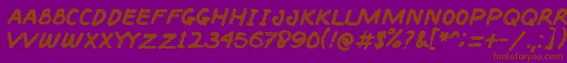 BACOTER-fontti – ruskeat fontit violetilla taustalla