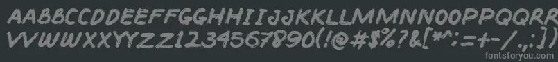 BACOTER-fontti – harmaat kirjasimet mustalla taustalla