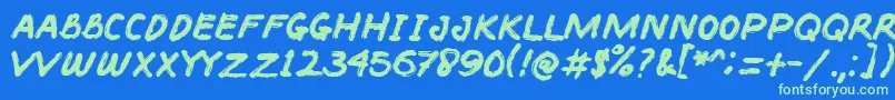 BACOTER Font – Green Fonts on Blue Background