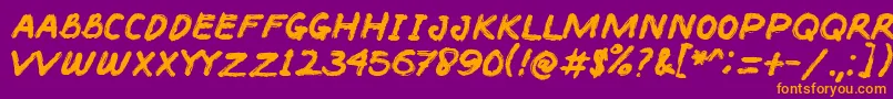 BACOTER Font – Orange Fonts on Purple Background