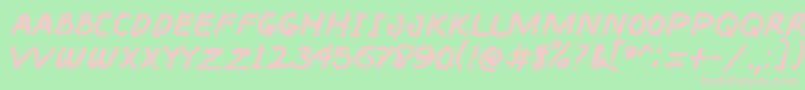 Шрифт BACOTER – розовые шрифты на зелёном фоне