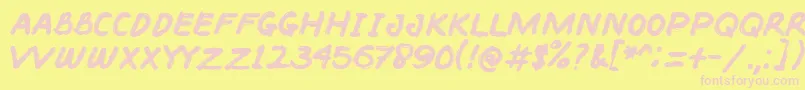 BACOTER-fontti – vaaleanpunaiset fontit keltaisella taustalla