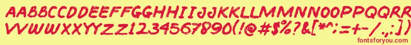 BACOTER Font – Red Fonts on Yellow Background