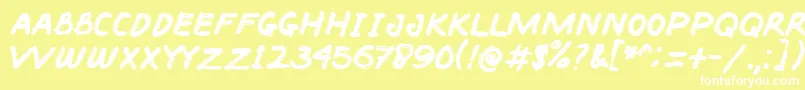 BACOTER Font – White Fonts on Yellow Background