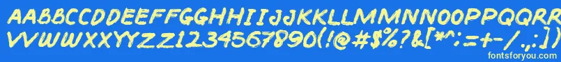 BACOTER Font – Yellow Fonts on Blue Background