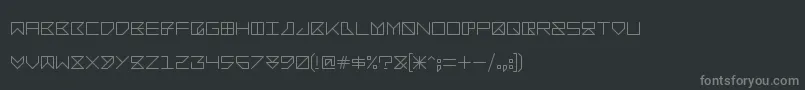 フォントBacotu – 黒い背景に灰色の文字