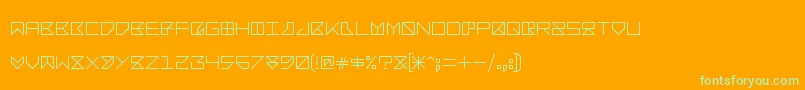 フォントBacotu – オレンジの背景に緑のフォント