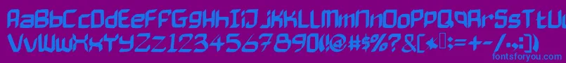 Bad Axe Font – Blue Fonts on Purple Background