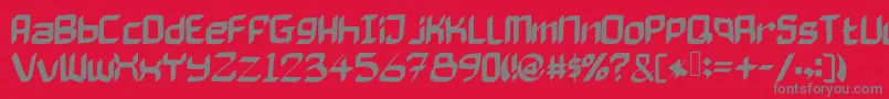 フォントBad Axe – 赤い背景に灰色の文字