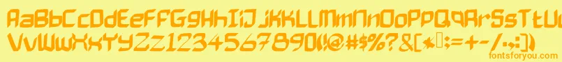 Bad Axe Font – Orange Fonts on Yellow Background