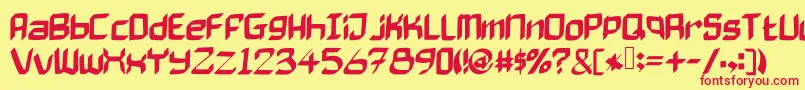 Bad Axe Font – Red Fonts on Yellow Background