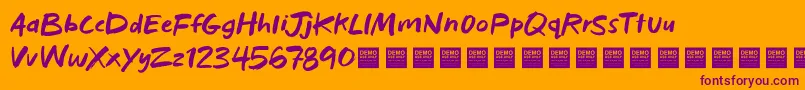 Bad Habits   Demo-Schriftart – Violette Schriften auf orangefarbenem Hintergrund