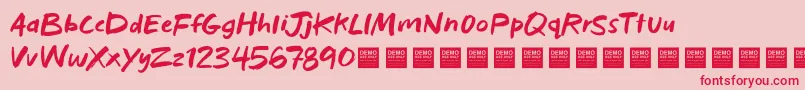 Bad Habits   Demo Font – Red Fonts on Pink Background