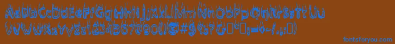 BaileysCar Font – Blue Fonts on Brown Background