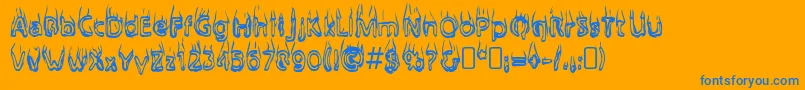 BaileysCar Font – Blue Fonts on Orange Background