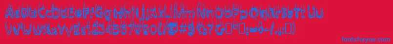 BaileysCar Font – Blue Fonts on Red Background