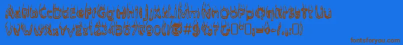 BaileysCar Font – Brown Fonts on Blue Background