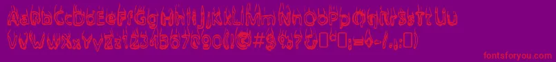 BaileysCar Font – Red Fonts on Purple Background